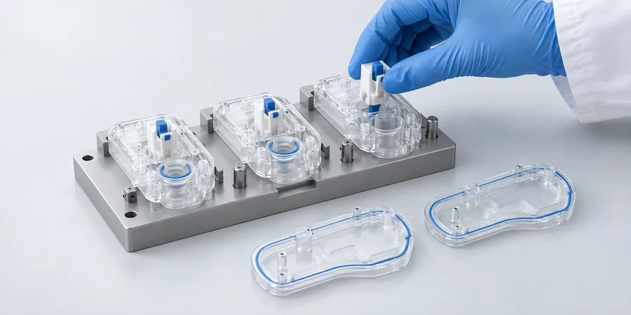 Syringe, blue-lid specimen container, swab, and cartridge